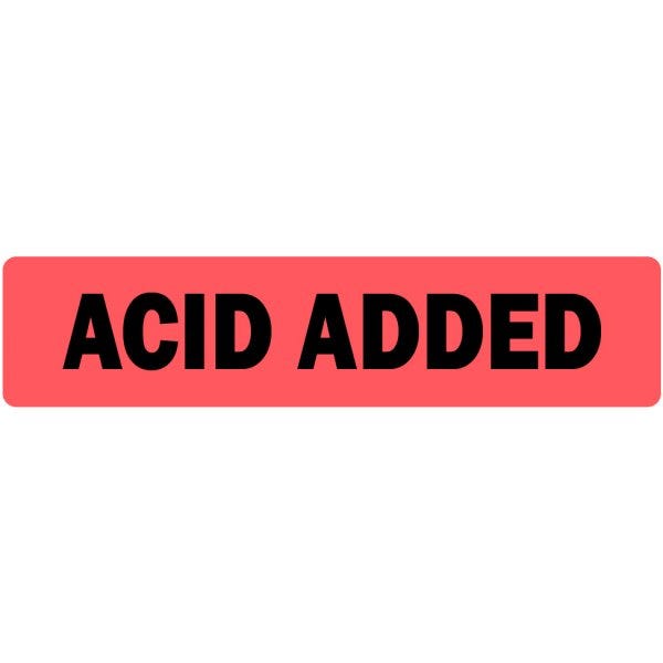 Acid Added Medical Labels .375" x 1.625" red medical label (500 labels)