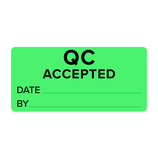 Quality Control Accepted Labels 2" x 1" - 500 Labels