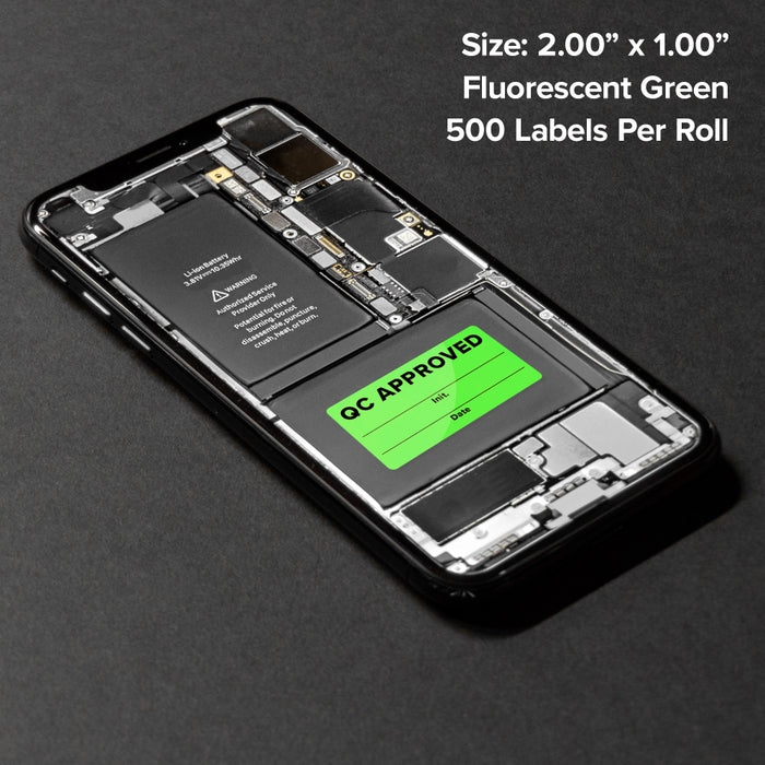QC Approved Quality Control Inventory Labels 2" x 1" (Q=500 labels)