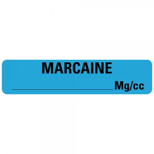 MARCAINE MG/CC Syringe Labels 0.375" x 1.625" .375" x 1.625" labels (500 labels)