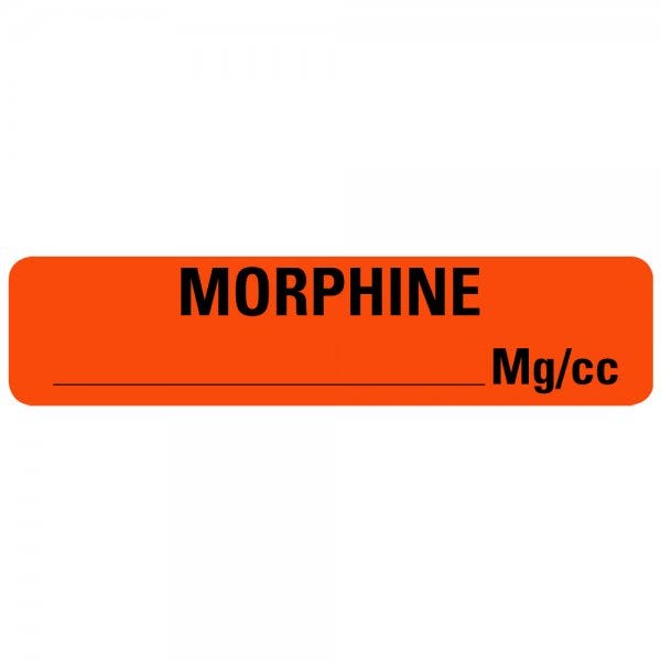 MORPHINE Syringe Labels 0.375" x 1.625" .375" x 1.625" labels (500 labels)