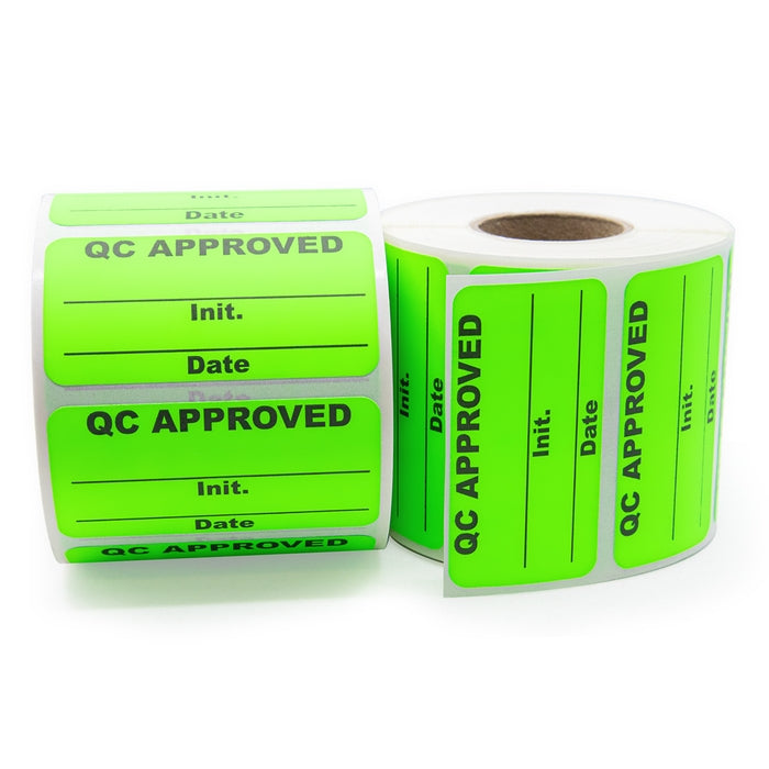 QC Approved Quality Control Inventory Labels 2" x 1" (Q=500 labels)