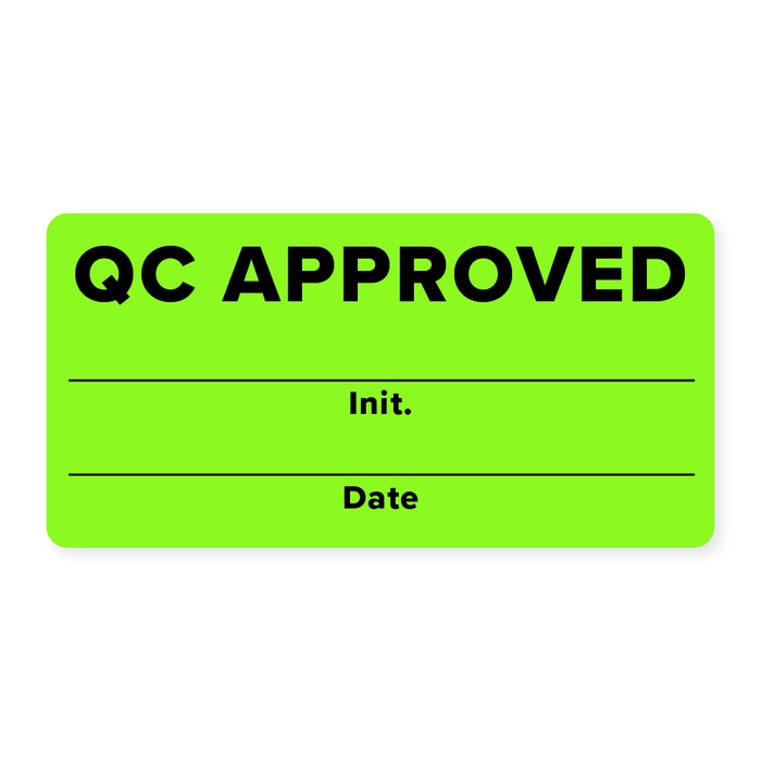 QC Approved Quality Control Inventory Labels 2" x 1" (Q=500 labels)