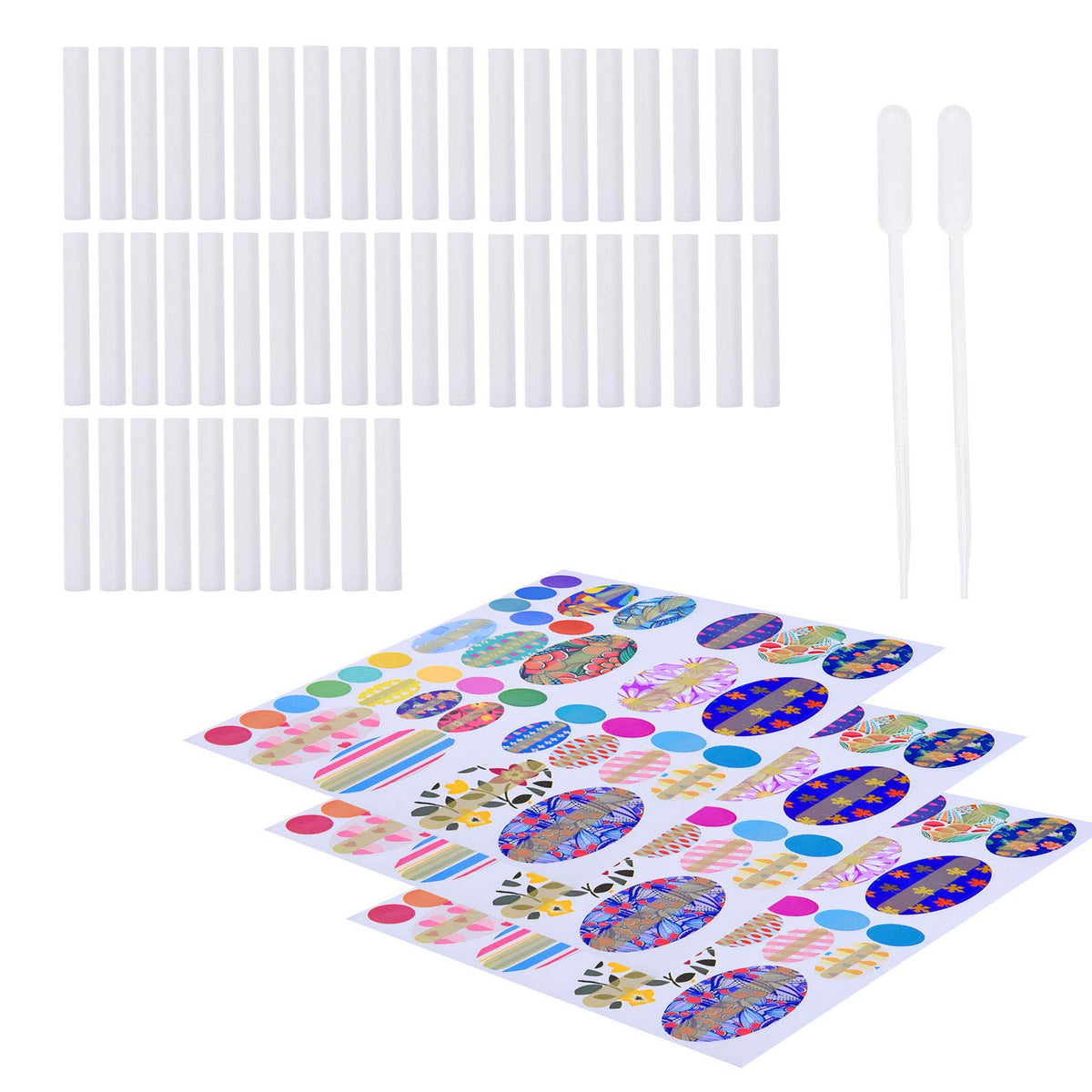 Kare & Kind Wick Replacement Kit for nasal inhalers, includes cotton wicks, writable stickers, and mini droppers for DIY health care.