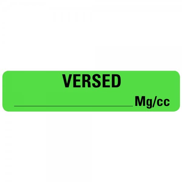 VERSED MG/CC Labels .375" x 1.625" .375" x 1.625" labels (500 labels)